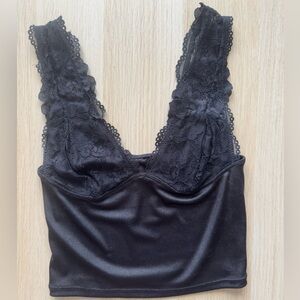 SHEIN Black Lace Trim Bralette